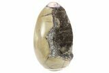 Septarian Dragon Egg Geode - Black Crystals #253756-1